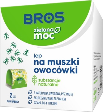 LEP NA MUSZKI OWOCÓWKI ZIELONA MOC BROS 2szt +płyn