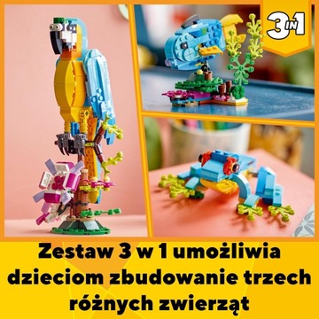 ПОДАРОК ​​LEGO ДЛЯ ДЕТЕЙ 7–8 ЛЕТ CREATOR 31136 Экзотический попугай + СУМКА LEGO