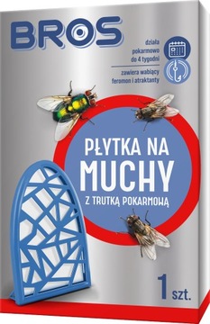 PŁYTKA SKUTECZNA NA MUCHY Z TRUTKĄ POKARMOWĄ BROS 1SZT