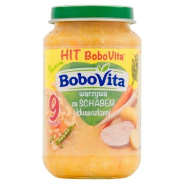 Обід для дітей 9 міс.+ Bobovita овочі з корейкою і галушками 190 г