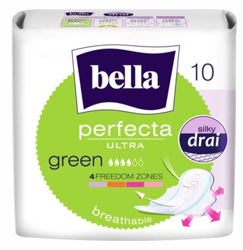 Podpaski Bella Perfecta Ultra Green ze skrzydełkami 10 szt.