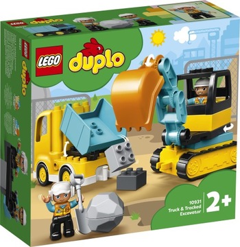 LEGO Duplo Строительная площадка Самосвал и гусеничный экскаватор Кирпичи 2+