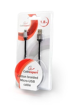 Кабель microUSB GEMBIRD тип B, 1,8 м.
