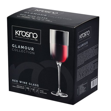 Uniwersalne kieliszki do wina czerwonego białego wody KROSNO Glamour 350ml