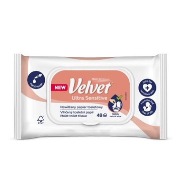 Velvet Papier nawilżony moist Ultra Sensitive 48 szt.