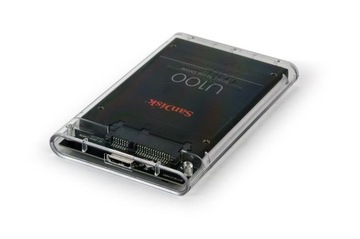 Внешний чехол Gembird для 2,5-дюймового жесткого диска SATA USB 3.0 (прозрачный)