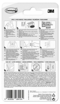 Самоклеящиеся крючки Command для подвешивания картин 3 шт. STRONG