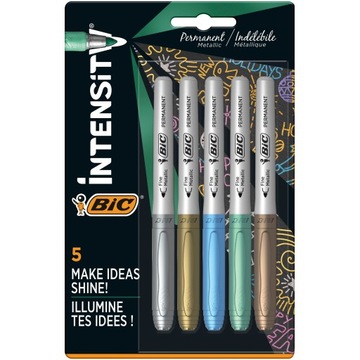 НАБОР МАРКИРОВКИ BIC МЕТАЛЛИЧЕСКИЙ МАРКЕР ПЕРМАНЕНТНАЯ СПИРТОВАЯ РУЧКА x5