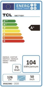 TCL 50C715 50-дюймовый телевизор 4K UHD QLED, черный