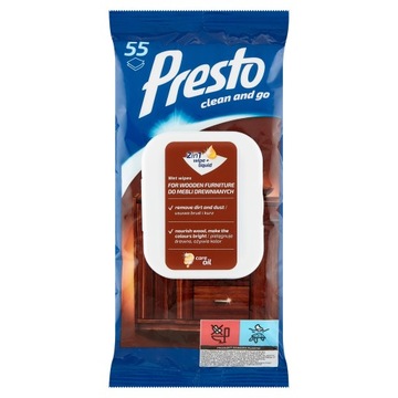 САЛФЕТКИ ДЛЯ ЧИСТКИ PRESTO 55ШТ МЕБЕЛЬ