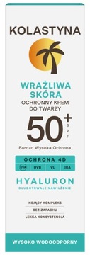 KOLASTYNA SUN Ochronny krem do twarzy SKÓRA WRAŻLIWA SPF 50+, 50 ml