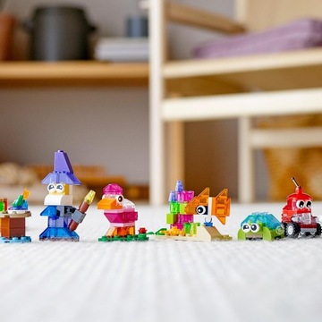 LEGO Classic 11013 Kreatywne Przezroczyste Klocki 500 sztuk Zestaw dla 4+