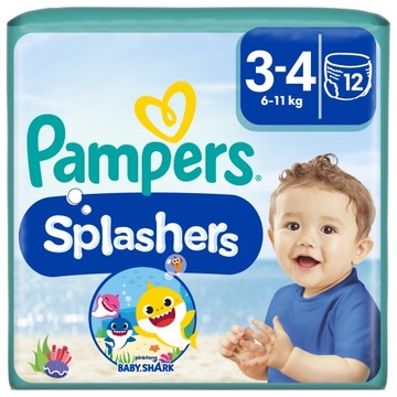 PAMPERS SPLASHERS Размер 3-4 ПОДГУЗНИКИ ДЛЯ ПЛАВАНИЯ 12 ШТ.