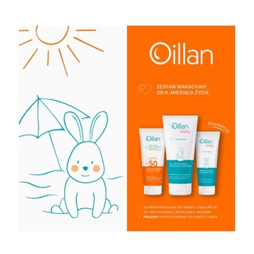 OILLAN SUN ZESTAW Emulsja ochronna SPF50 100 ml + Żel 3w1 200ml + Krem 75ml