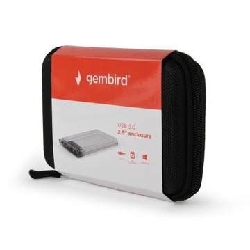 Внешний чехол Gembird для 2,5-дюймового жесткого диска SATA USB 3.0 (прозрачный)