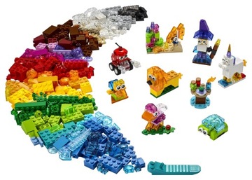 LEGO Classic 11013 Kreatywne Przezroczyste Klocki 500 sztuk Zestaw dla 4+