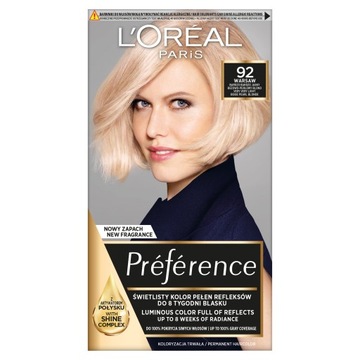 L'Oreal Paris Preference 92 Warsaw Bardzo Jasny Beżowo-Perłowy Blond