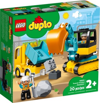 LEGO DUPLO Ciężarówka i Koparka Gąsienicowa Budowa Remont Klocki 2+