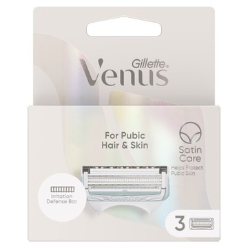 Gillette Venus Satin Care для кожи на лобке, наполнитель для кожи на лобке, 3 шт.