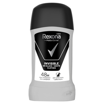 Rexona Men Invisible Black + White Antyperspirant w sztyfcie 50 ml