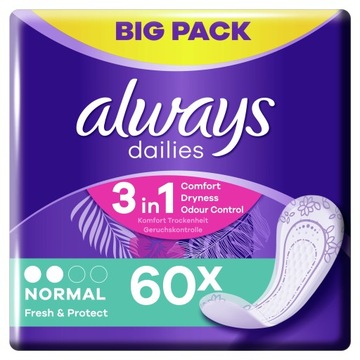 WKŁADKI HIGIENICZNE ALWAYS NORMAL TRIO 60 sztuk