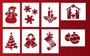 ШАБЛОНЫ ИСКУССТВЕННОГО СНЕГА А4 БОЛЬШИЕ 8 ШТ.