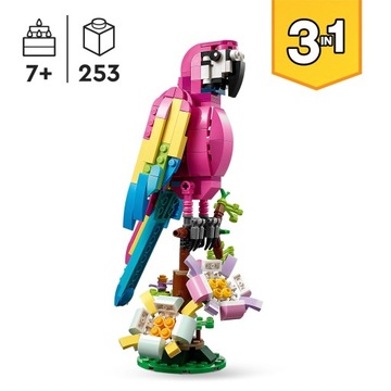 LEGO 31144 Creator 3в1 ЭКЗОТИЧЕСКИЙ РОЗОВЫЙ ПОПУГАЙ + ЛЯГУШКА + РЫБА В ПОДАРОК