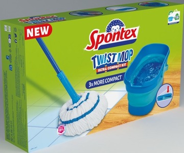 SPONTEX TWIST ULTRA COMPACT ПОВОРОТНАЯ ШВАБРА + НАБОР ВЕДРОВ