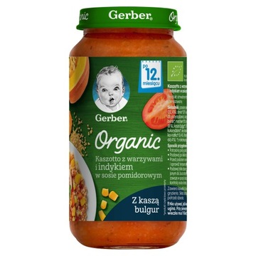 Obiadek Gerber Organic Kaszotto z warzywami i indykiem w sosie 250 g