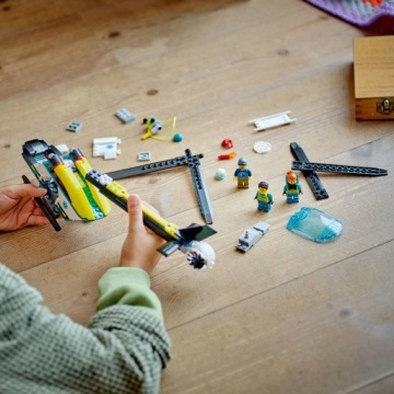 LEGO CITY BLOCKS СПАСАТЕЛЬНЫЙ ВЕРТОЛЕТ ВРАЩАЮЩИЕСЯ ПРОПЕЛЛЕРЫ ПОДАРОК ​​ДЛЯ РЕБЕНКА 6-7 ЛЕТ