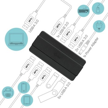 I-tec U3HUB742 USB3.0 ЗАРЯДНЫЙ КОНЦЕНТР 7 ПОРТ USB-концентратор