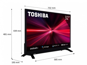 Телевизор TOSHIBA 32LA2063DG FHD AndroidTV — поврежден
