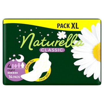 Naturella Classic PACK XL 4 NIGHT 14 szt. grube ze skrzydełkami na noc