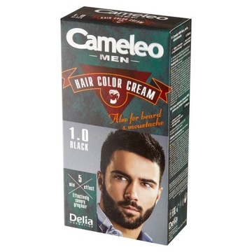 DELIA Farba do włosów i brody bez amoniaku CAMELEO MEN 30ml, 1.0 CZARNY