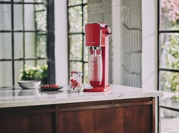 САТУРАТОР Soda Stream Art КРАСНАЯ РЕТРО МАШИНА ДЛЯ КАРБОНИРОВАНИЯ ВОДЫ