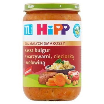 HiPP BIO Kasza bulgur z warzywami cieciorką i wołowiną po 11 miesiącu 220g