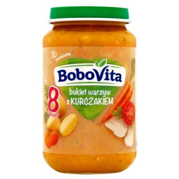 Обід BoboVita букет овочів з курчам 190 г