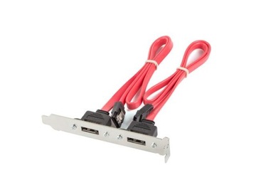 Gniazdo na śledziu Śledź Lanberg BR-0003-S 2 x eSATA 0,5m