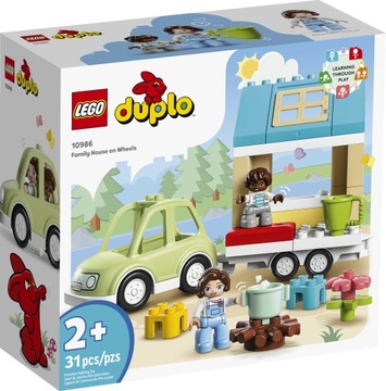 LEGO Duplo Автомобиль + Дом на колесах Фигурки Дом 10986 Игрушечная машинка Большие кирпичи