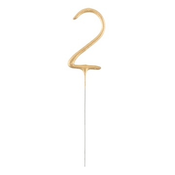 Złota cyfra 2 7,5 cm