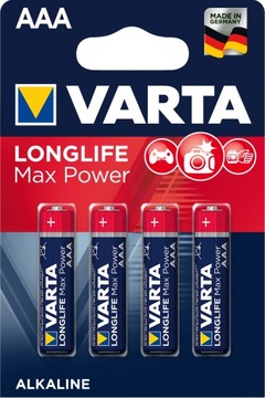 4 батарейки типа AAA LR03 Varta Longlife Max Power 1,5 В