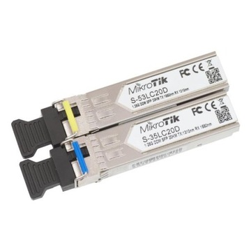 MikroTik S-3553LC20D SFP-модуль 1,25 Гбит/с, 20 км, одномодовый, пара T1310nm/R1550