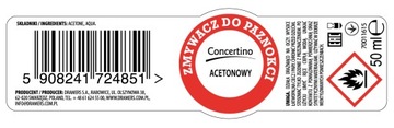КОНЦЕРТИНО СРЕДСТВО ДЛЯ УДАЛЕНИЯ АЦЕТОНА 50 МЛ
