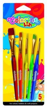 Пензлики Colorino шкільні плоскі 5 шт. акрилові