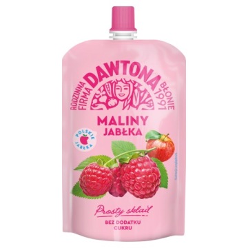 Пюре Фруктовий Для Дітей Без Цукру Малина Яблука Dawtona 180 г