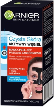 GARNIER Czysta skóra Maska 3w1 Aktywny Węgiel 50ml