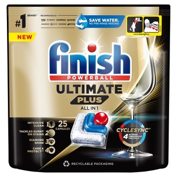 Finish Ultimate Plus Fresh Kapsułki do zmywarki 305 g (25 sztuk)