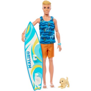 Lalka Barbie Barbi Ken surfer i piesek Mattel