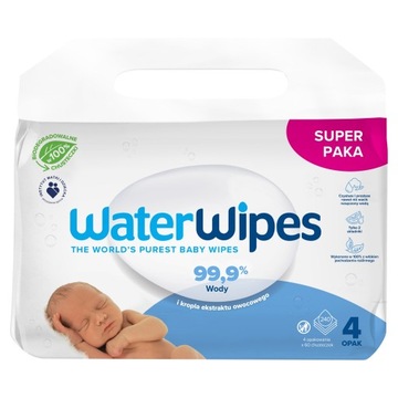 4x60 шт WaterWipes Био ВЛАЖНЫЕ САЛФЕТКИ ДЛЯ ДЕТСКОЙ ГИГИЕНИИ 240x