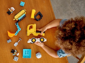 LEGO DUPLO Ciężarówka i Koparka Gąsienicowa Budowa Remont Klocki 2+